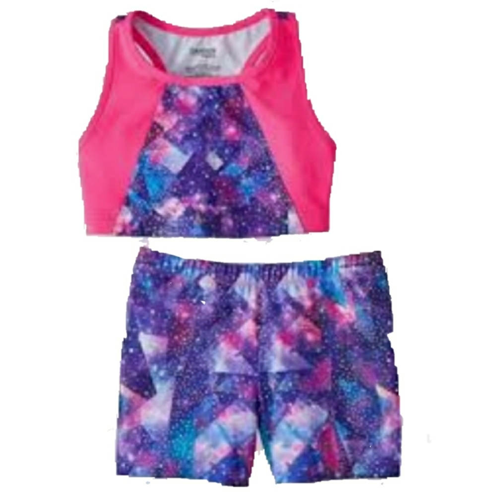 NWT Danskin Now Pink Purple Star Gymnastics Outfit